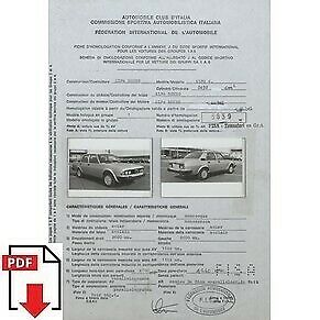 1981 Alfa Romeo Alfa 6 FIA homologation form PDF download